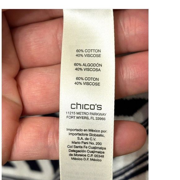 Chico’s Blue White Stripe Sleeveless Open Vest Cardigan US Sz 8 - Chico’s Sz 1 - Picture 4 of 6